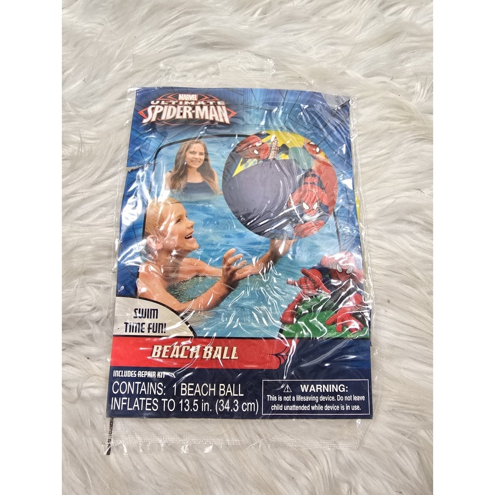 New - 1 So Fun Marvel Spiderman Beach Ball Swim time Fun 13.5 in